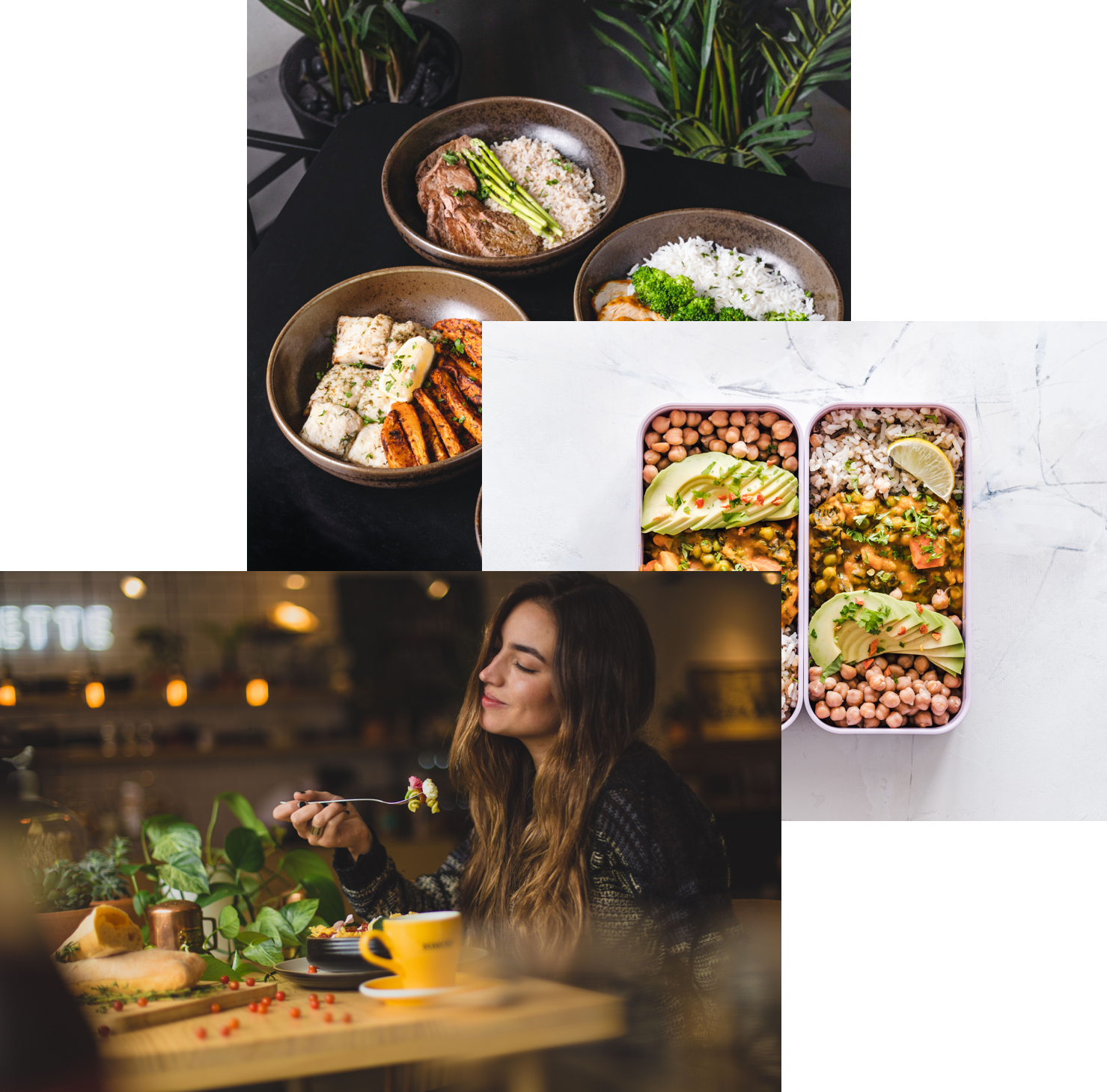 women eating healthy, food on table, healthy food